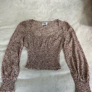 Princess Polly Floral Smocked Long Sleeve Blouse